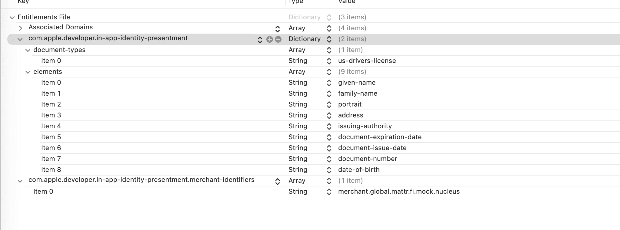 Entitlement files configuration